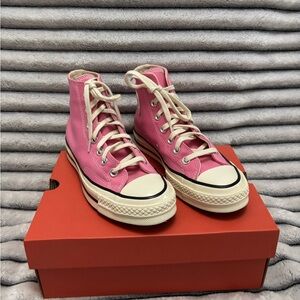Converse Pink Chuck Taylor All Star 70 High Top Sneaker, men’s 3.5 women’s 5.5